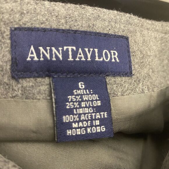 Vintage Ann Taylor Wool Wrap Mini Skirt Gray Black SZ 6P Fits Like modern SZ XS - Picture 4 of 6